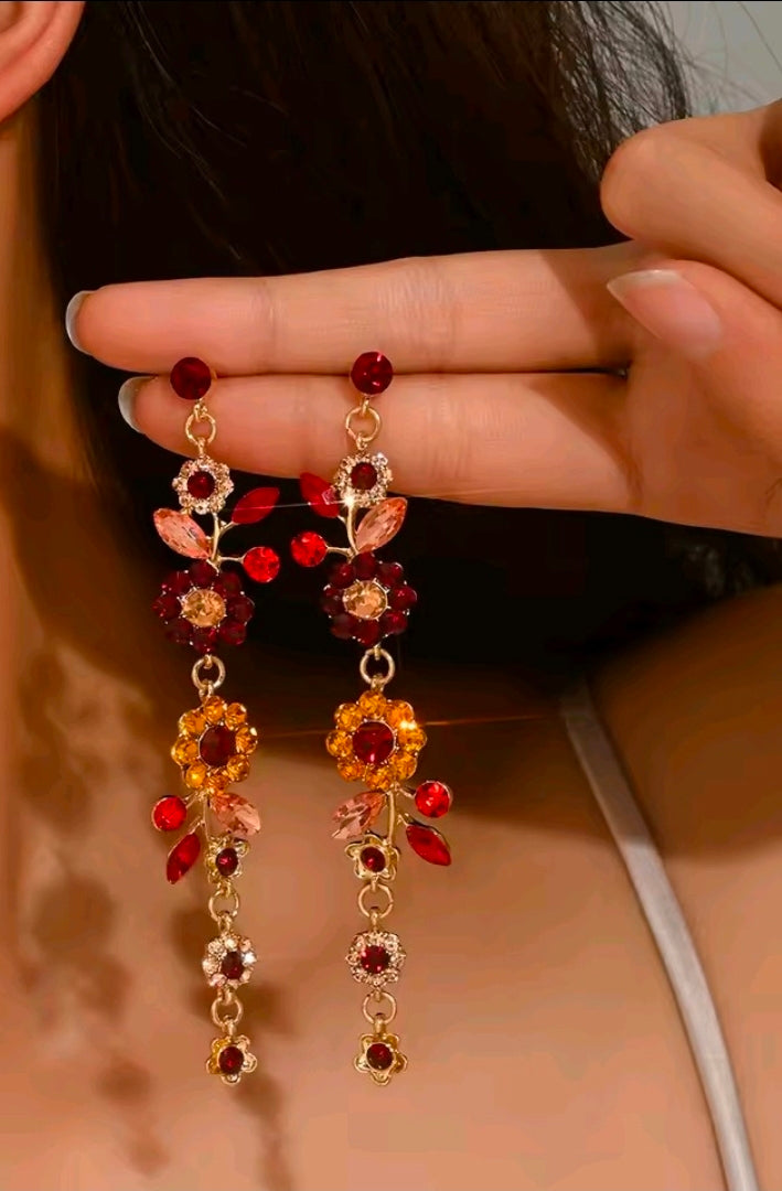 Crystal Flower Earrings
