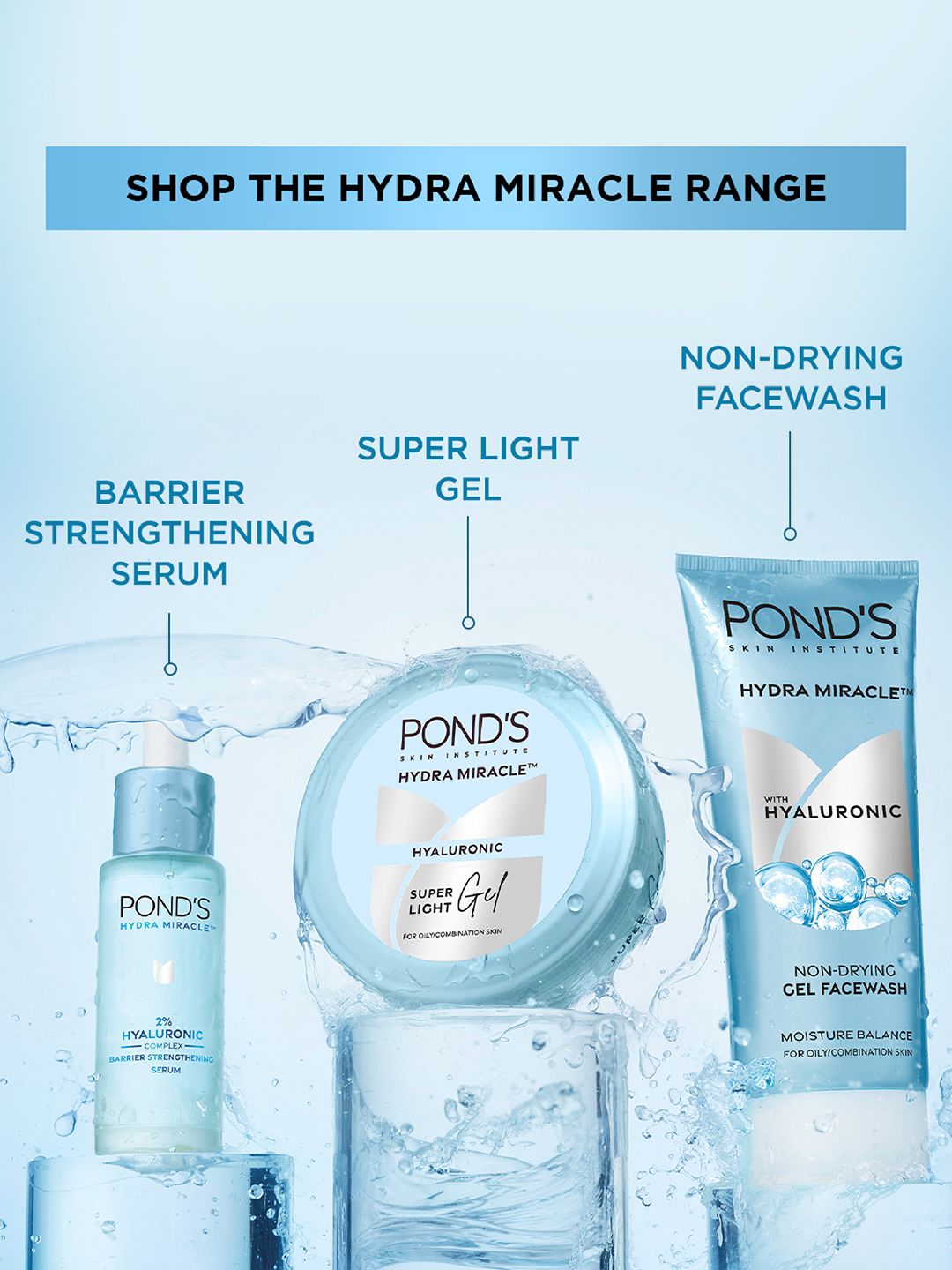 Ponds Super Light Gel Oil Free Moisturiser With Hyaluronic Acid + Vitamin E