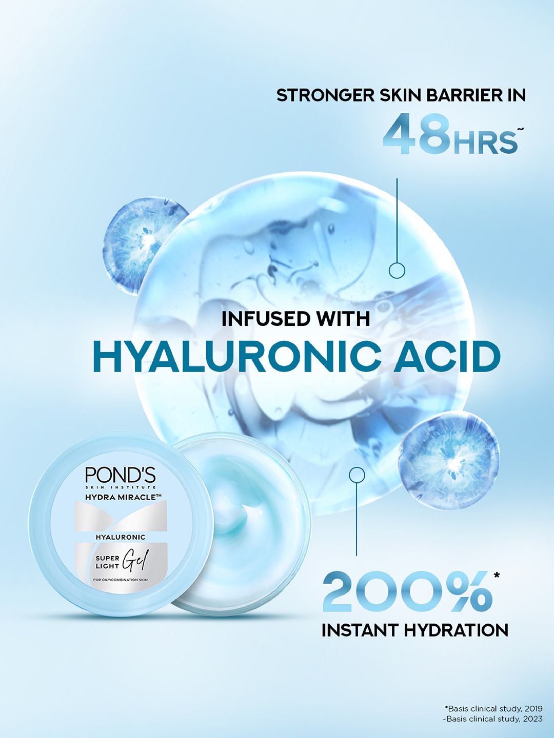 Ponds Super Light Gel Oil Free Moisturiser With Hyaluronic Acid + Vitamin E
