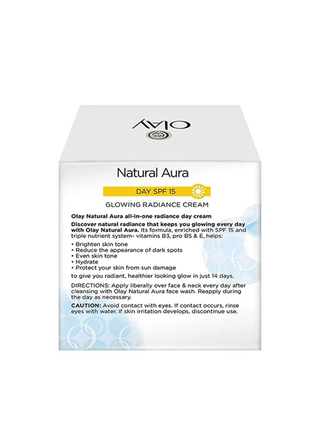 Olay Natural Aura Glowing Radiance Day Cream with SPF15 with Vitamin B3, Pro B5 & E