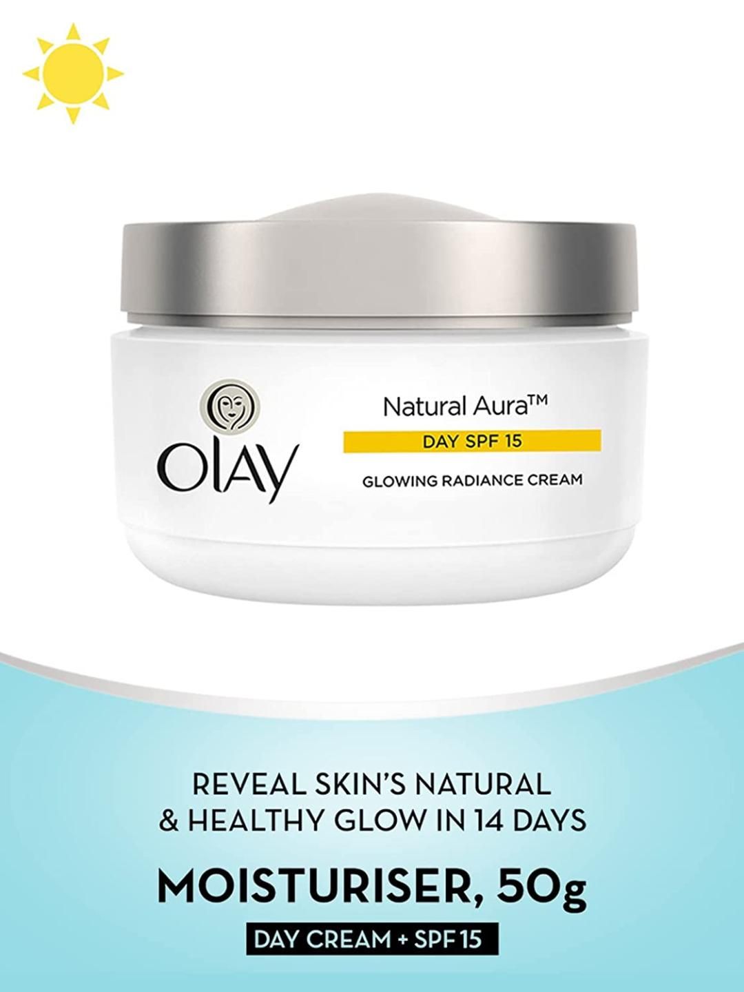 Olay Natural Aura Glowing Radiance Day Cream with SPF15 with Vitamin B3, Pro B5 & E