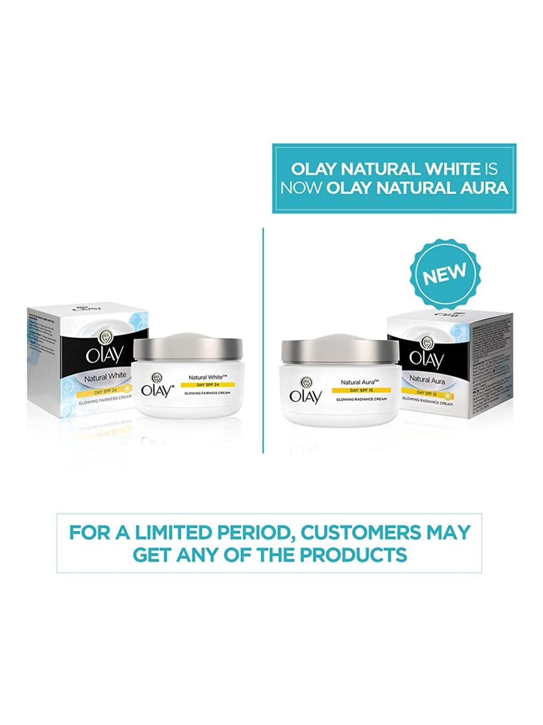Olay Natural Aura Glowing Radiance Day Cream with SPF15 with Vitamin B3, Pro B5 & E