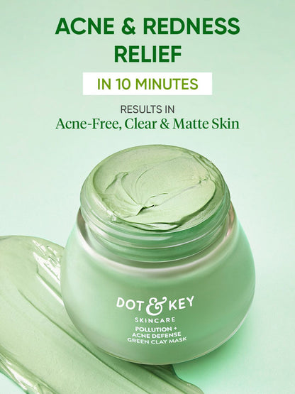 DOT & KEY Anti-Acne Salicylic Green Clay Face Mask to Reduces Dark Spots & Balance Oil