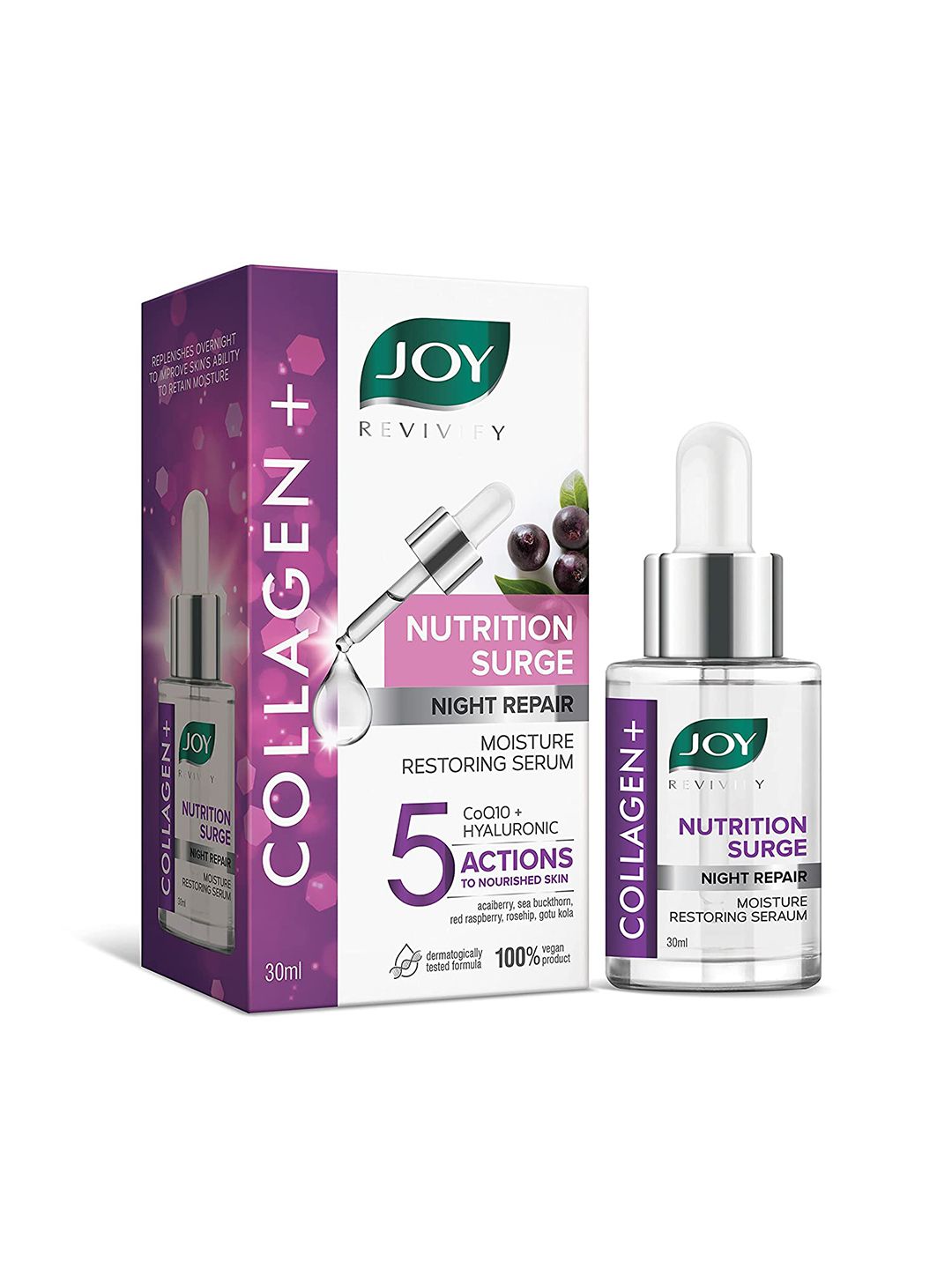 Joy Revivify Nutrition Surge Collagen+ Night Repair Moisture Restoring Face Serum