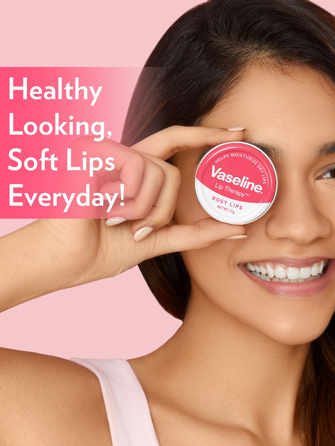 Vaseline Lip Therapy Tins For Moisturised & Soft Lips - Rosy Lips