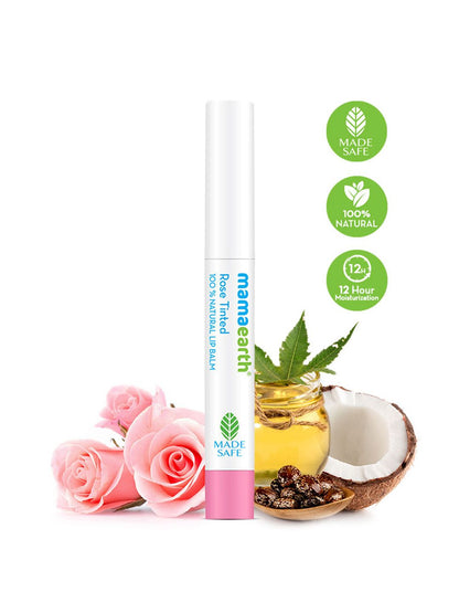Mamaearth Rose Tinted 100% Natural Lip Balm