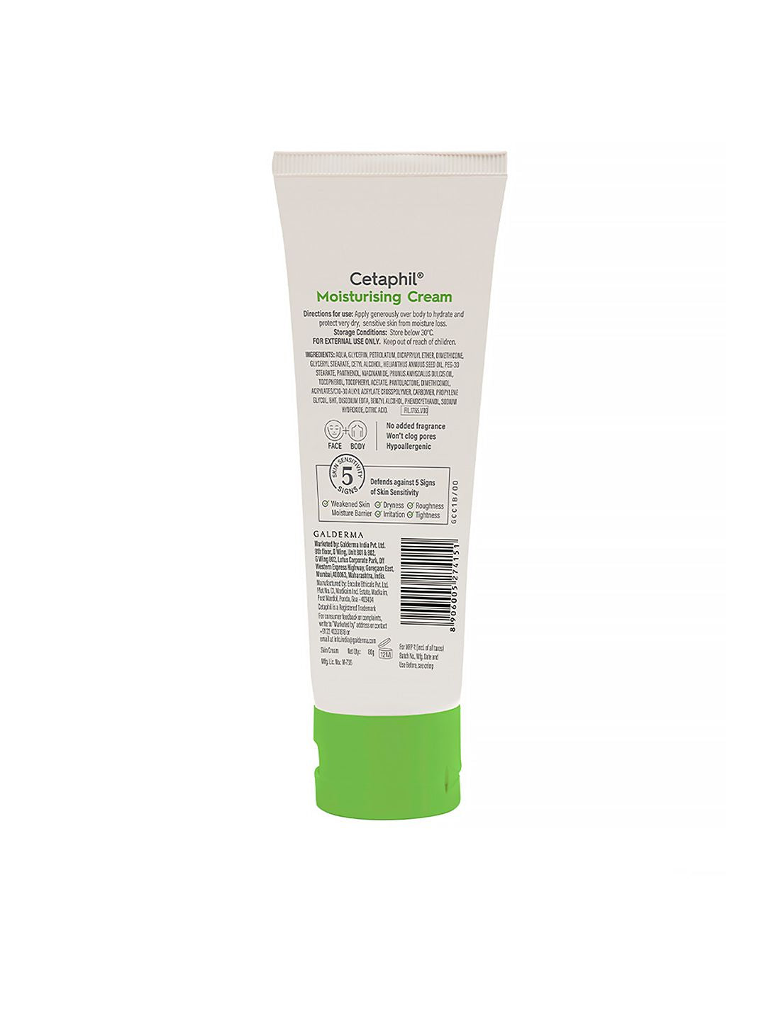 Cetaphil Moisturising Cream for Face & Body with Niacinamide & Vitamin B5 80g