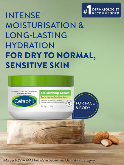 Cetaphil Moisturising Cream for Face & Body with Niacinamide & Vitamin B5 250g