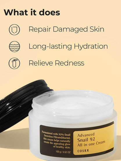 COSRX Advanced Snail 92 All in One Repair Cream with 92% Snail Mucin