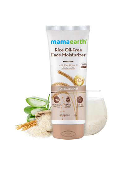 Mamaearth Rice Oil-Free Face Moisturizer with Rice Water & Niacinamide For Glass Skin