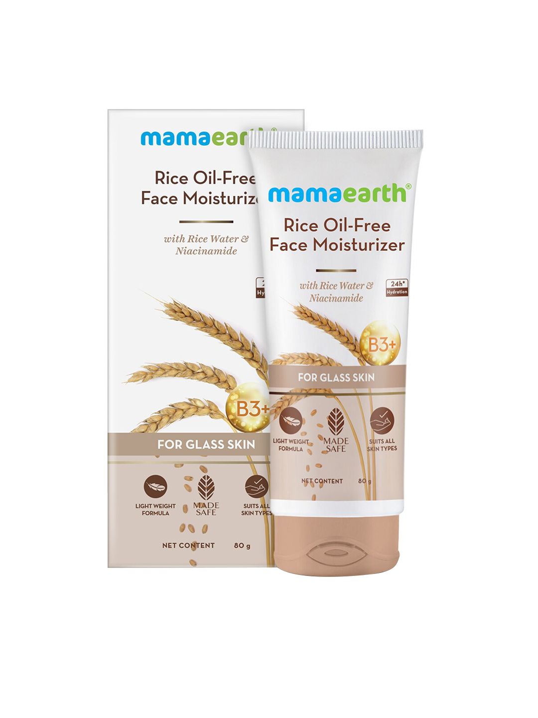 Mamaearth Rice Oil-Free Face Moisturizer with Rice Water & Niacinamide For Glass Skin