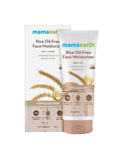 Mamaearth Rice Oil-Free Face Moisturizer with Rice Water & Niacinamide For Glass Skin