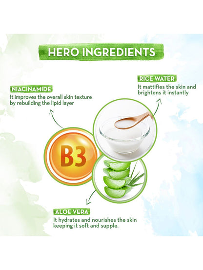Mamaearth Rice Oil-Free Face Moisturizer with Rice Water & Niacinamide For Glass Skin