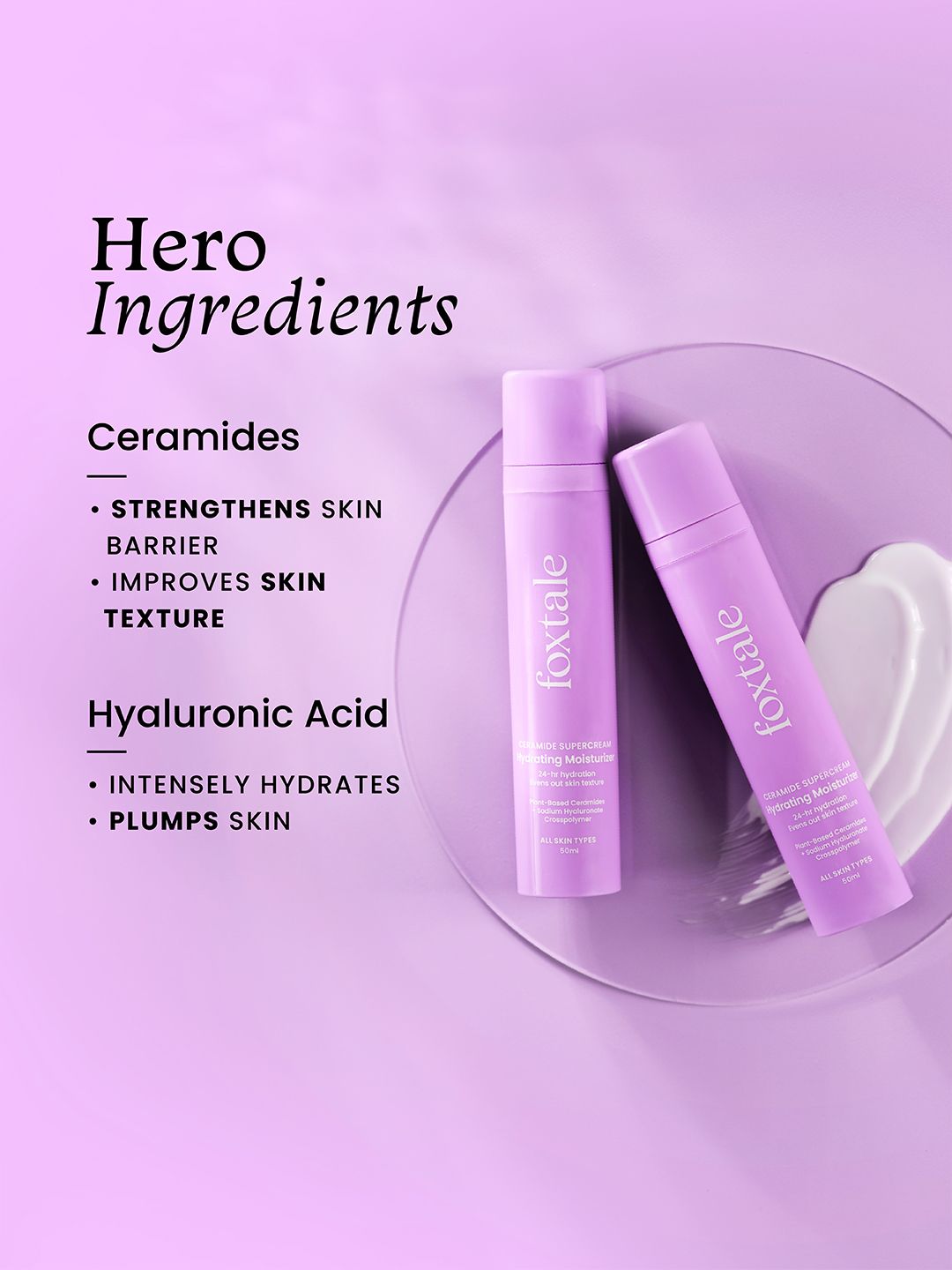 FoxTale Ceramide Hydrating Moisturizer with Hyaluronic Acid