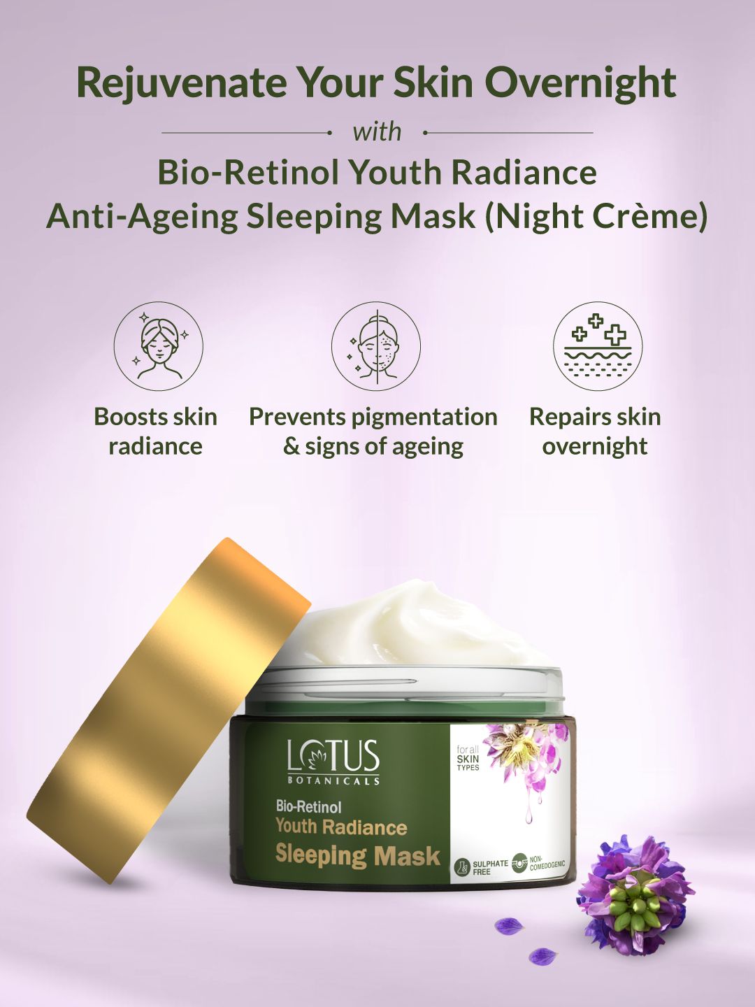 Lotus Botanicals Bio Retinol Youth Radiance Sleeping Mask Night Creme