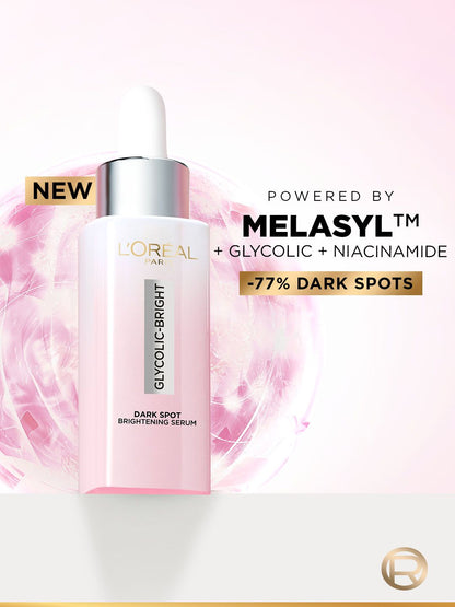 LOreal Paris Glycolic Bright Melasyl + Niacinamide Serum for Brightening Dark Spots