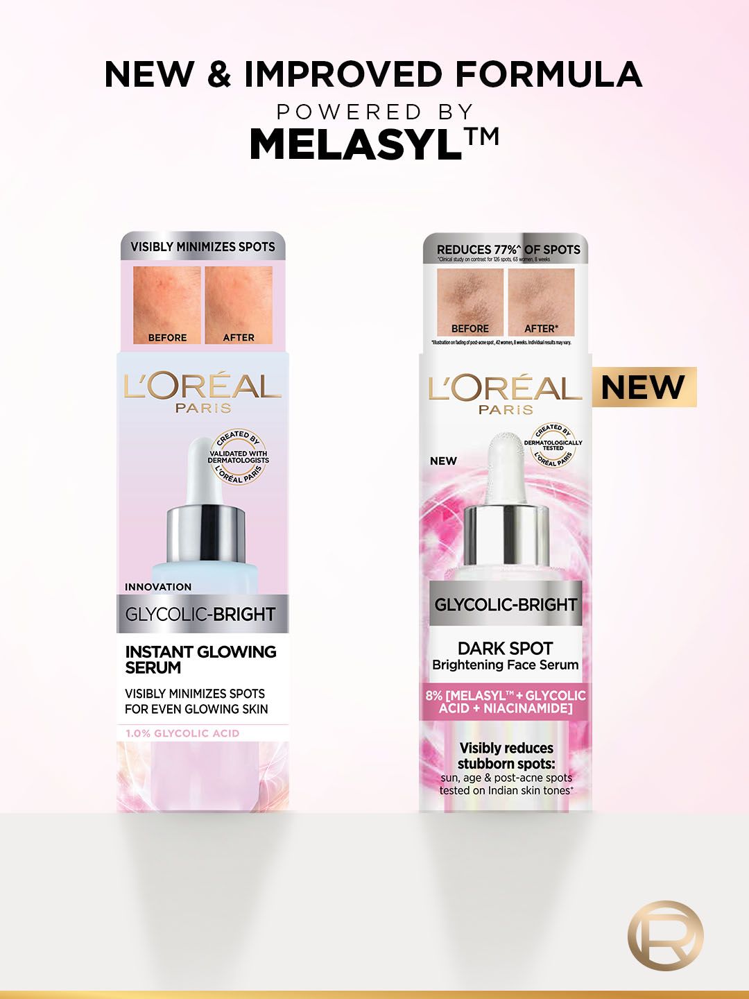LOreal Paris Glycolic Bright Melasyl + Niacinamide Serum for Brightening Dark Spots
