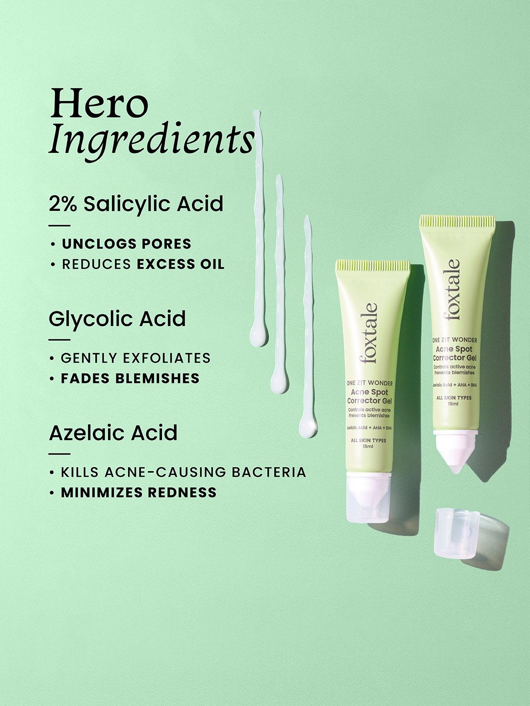 Foxtale Acne Spot Corrector Gel With Azelaic Acid & AHA+BHA