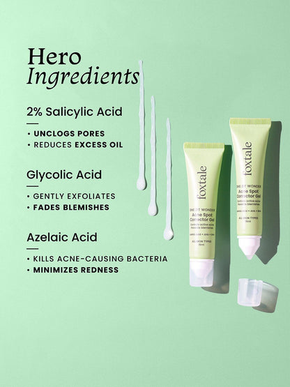 Foxtale Acne Spot Corrector Gel With Azelaic Acid & AHA+BHA