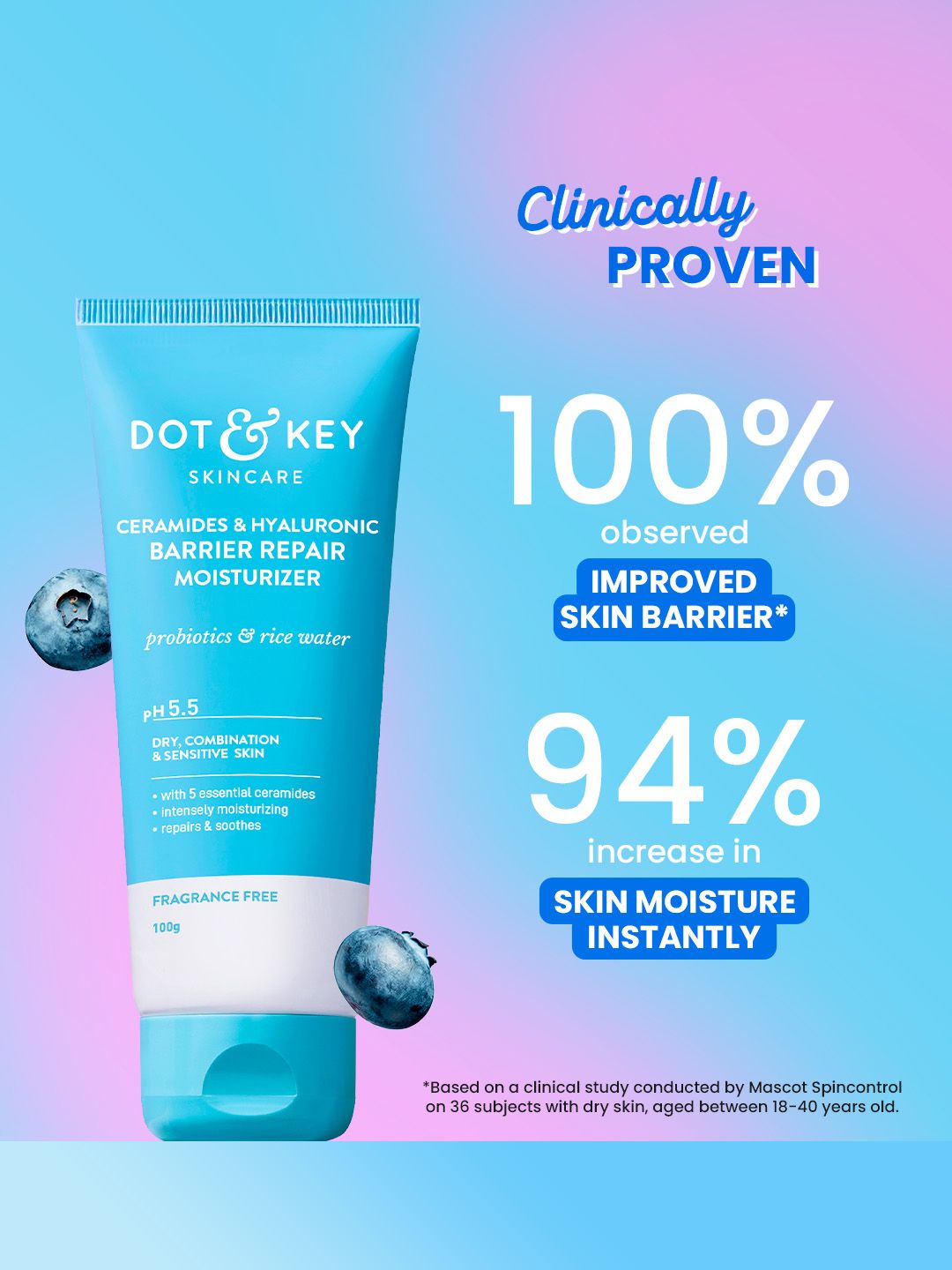 DOT & KEY Barrier Repair Hydrating pH5.5 Face Cream with Ceramides & Hyaluronic