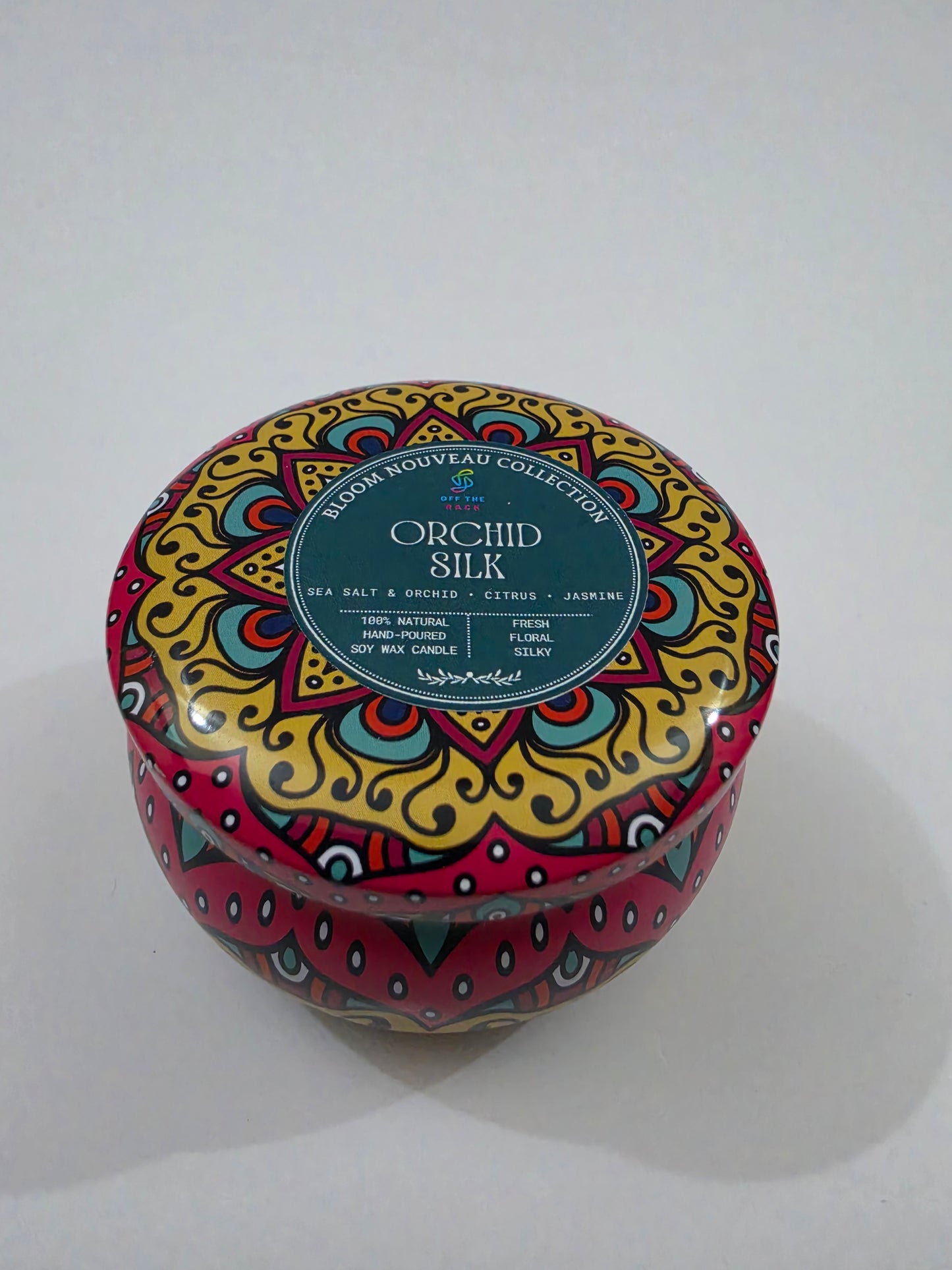 Orchid Silk Big Mandala Tin Candle
