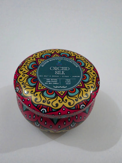 Orchid Silk Big Mandala Tin Candle