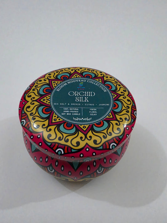 Orchid Silk Big Mandala Tin Candle