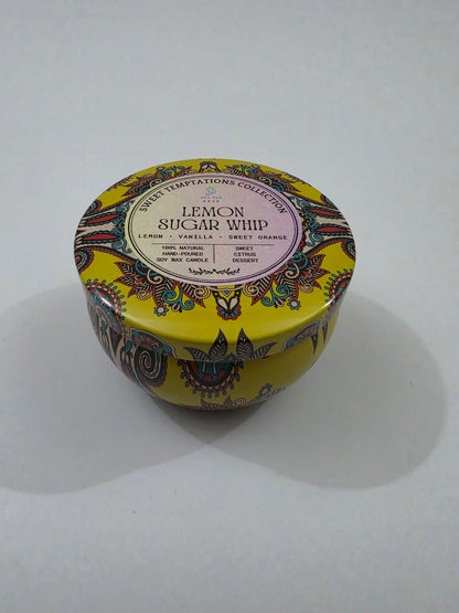 Lemon Sugar Whip Mandala Tin Candle
