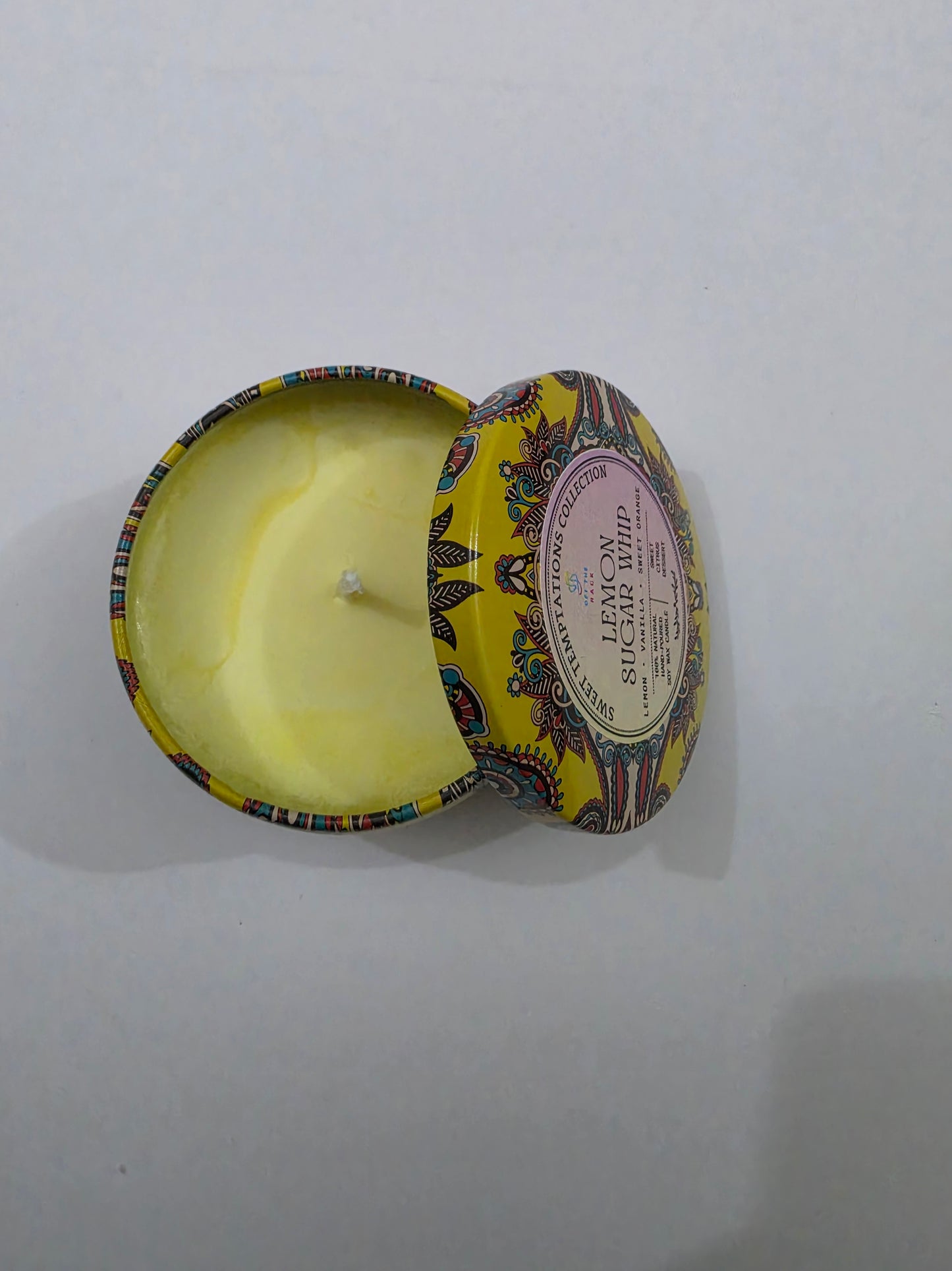 Lemon Sugar Whip Mandala Tin Candle