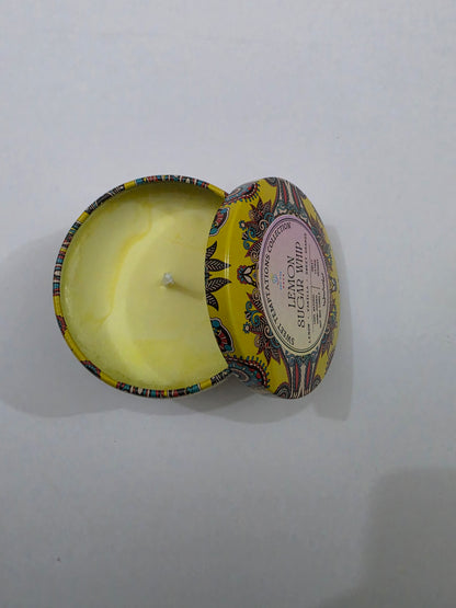 Lemon Sugar Whip Mandala Tin Candle
