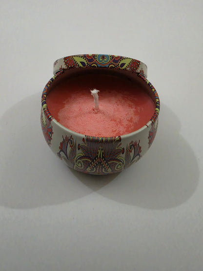 Cherry Velvet Mandala Tin Candle