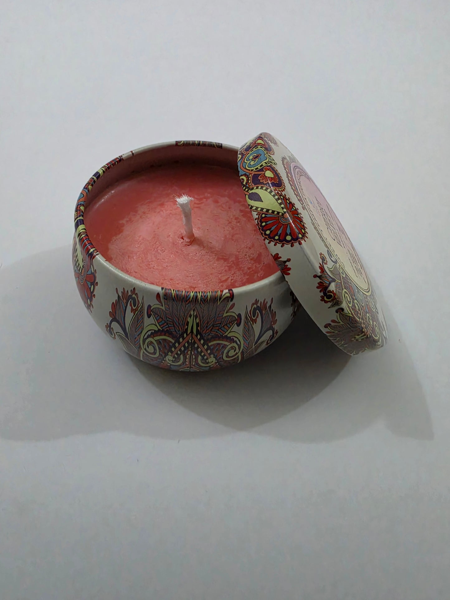 Cherry Velvet Mandala Tin Candle