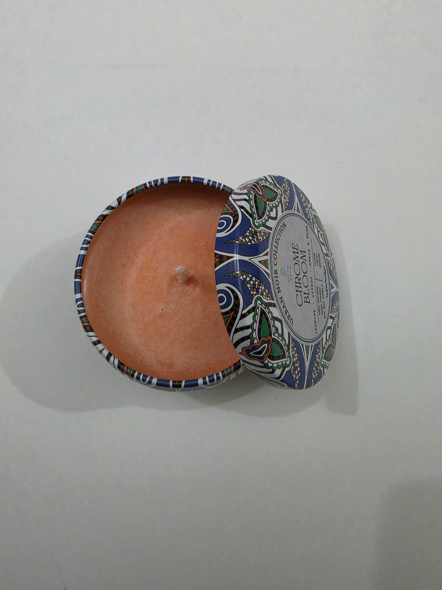 Chrome Bloom Mandala Tin Candle