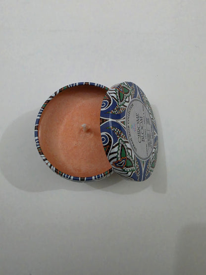 Chrome Bloom Mandala Tin Candle