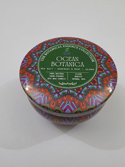 Ocean Botanica Mandala Tin Candle