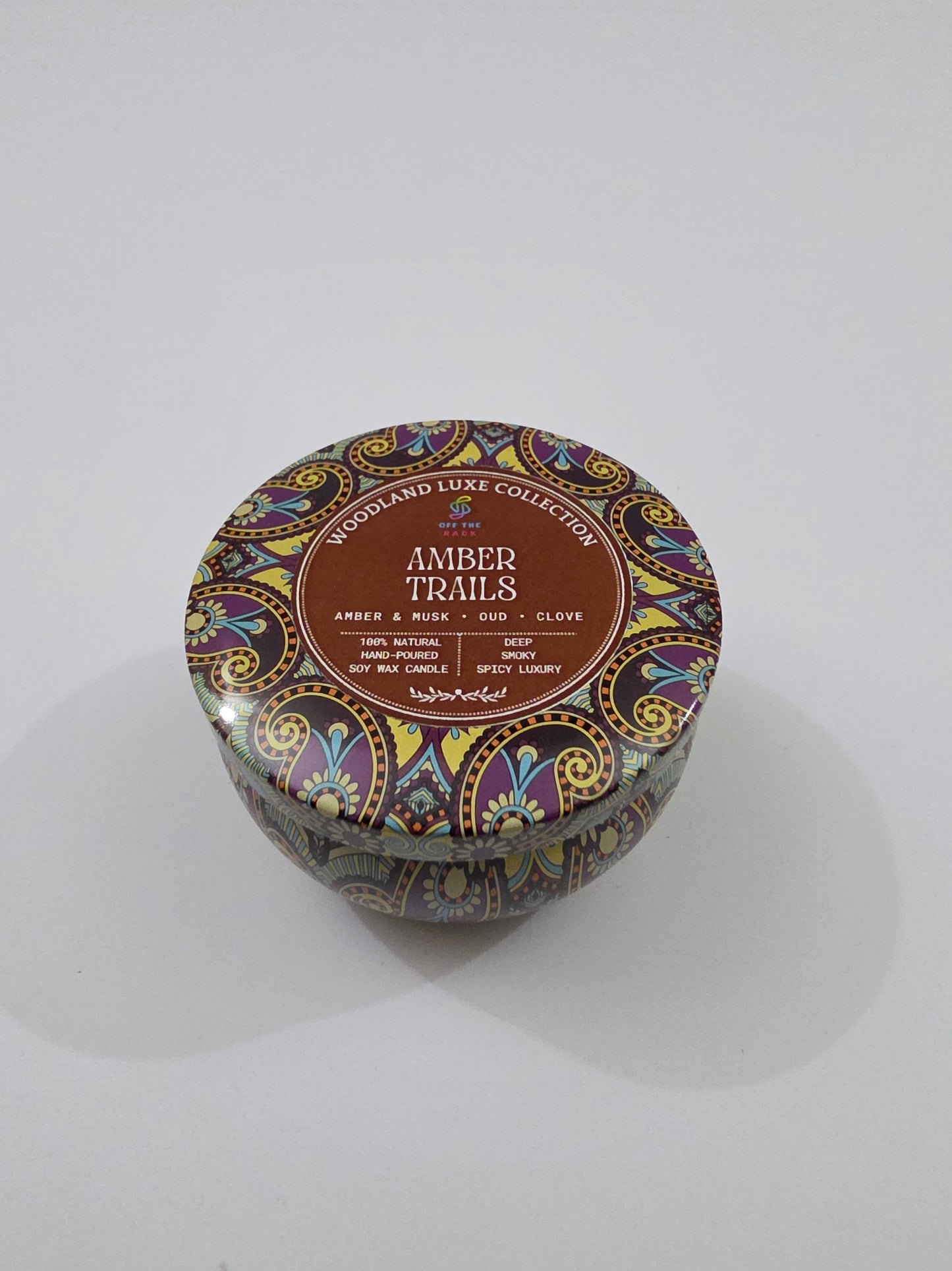 Amber Trails Mandala Tin Candle