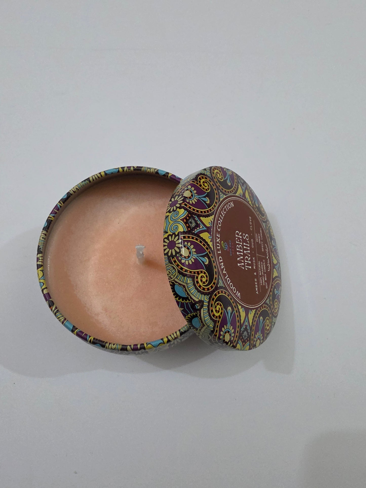 Amber Trails Mandala Tin Candle