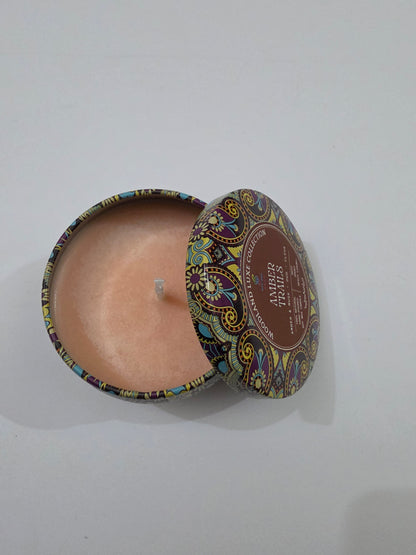 Amber Trails Mandala Tin Candle