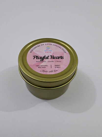 Playful Hearts Aluminium Tin Candle