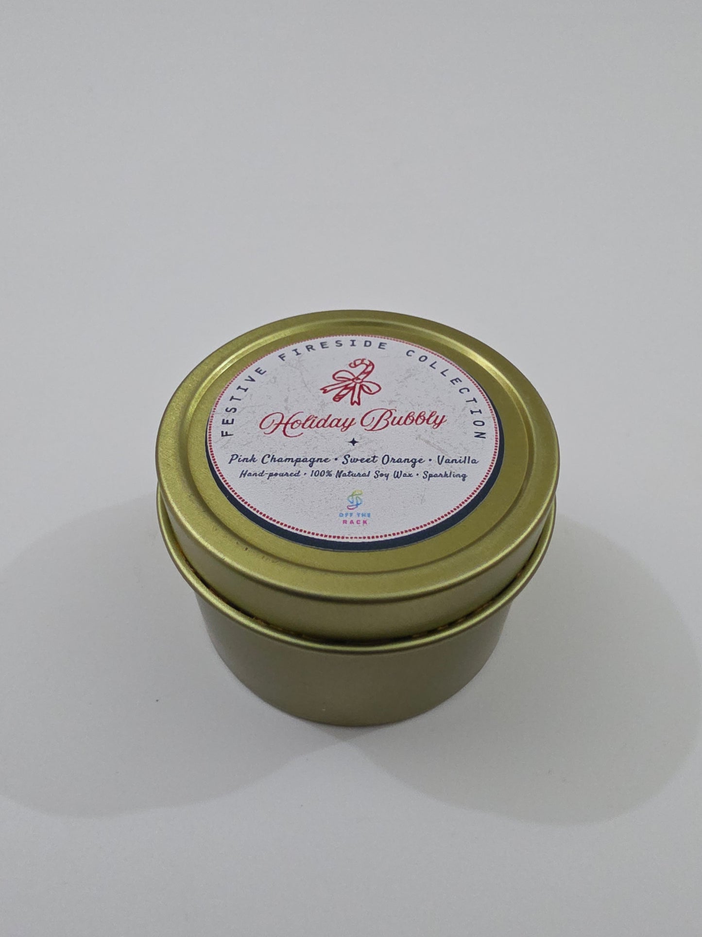 Holiday Bubbly Aluminium Tin Candle
