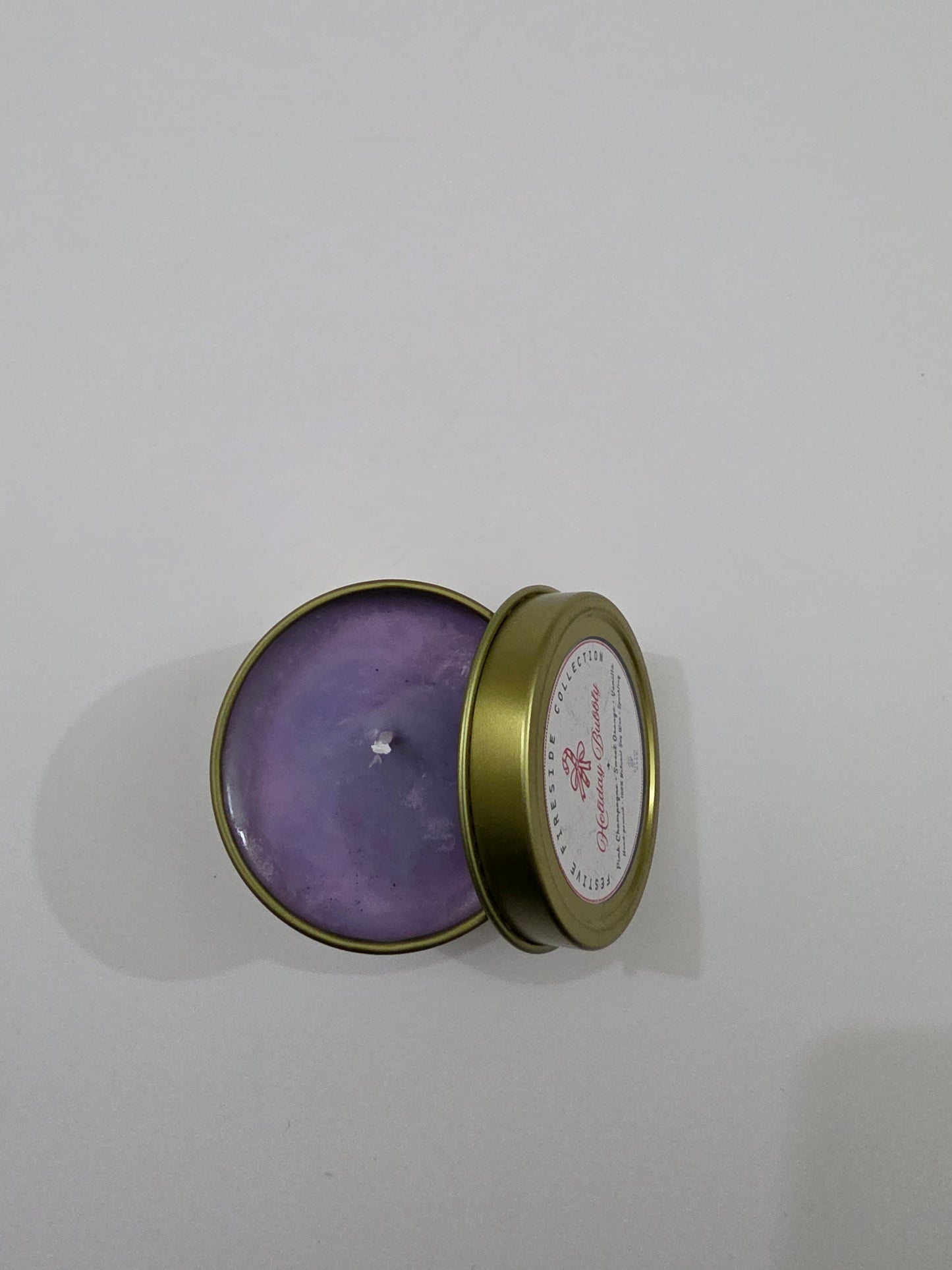 Holiday Bubbly Aluminium Tin Candle