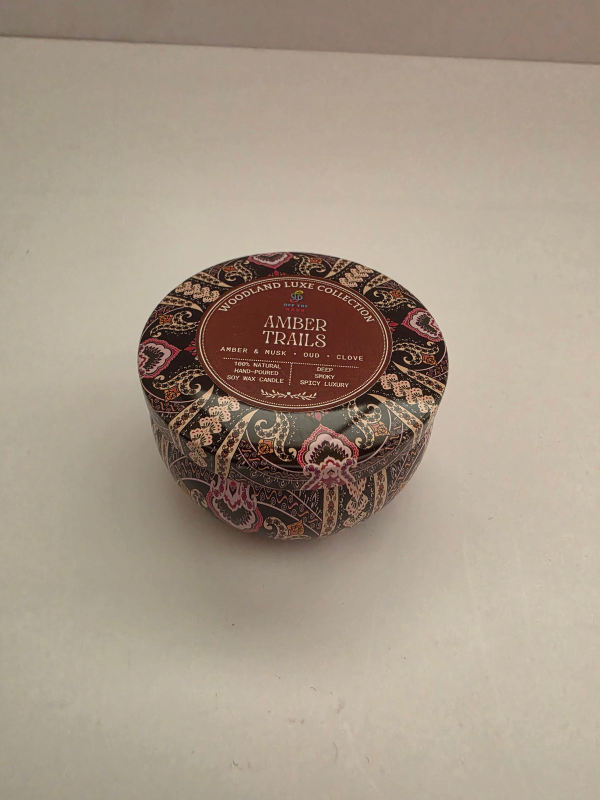 Amber Trails Mandala Tin Candle