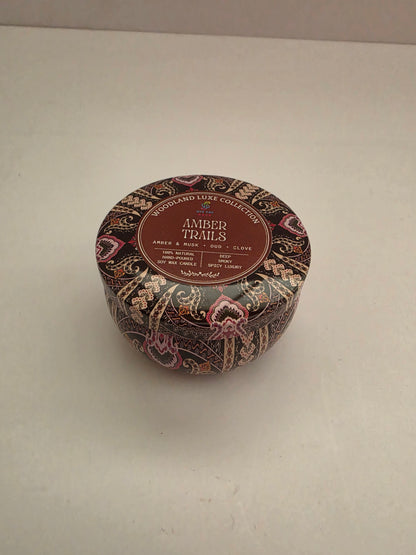 Amber Trails Mandala Tin Candle