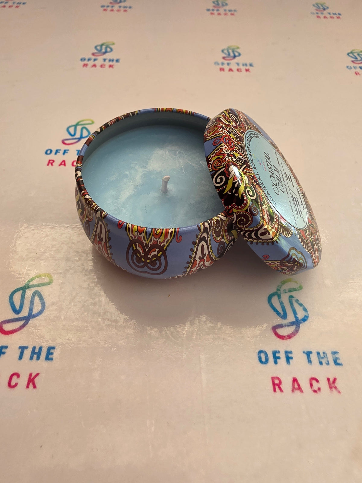 Coastal Calm Mandala Tin Candle