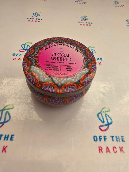 Floral Whisper Mandala Tin Candle