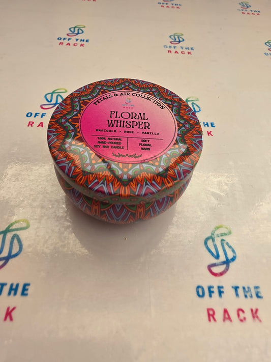Floral Whisper Mandala Tin Candle