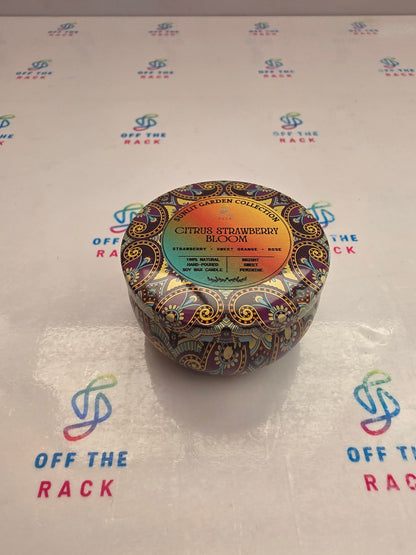 Citrus Strawberry Bloom Mandala Tin Candle