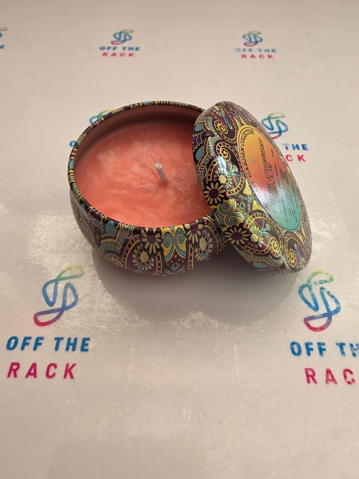 Citrus Strawberry Bloom Mandala Tin Candle