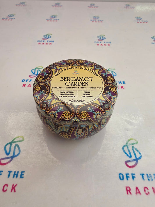 Bergamot Garden Mandala Tin Candle