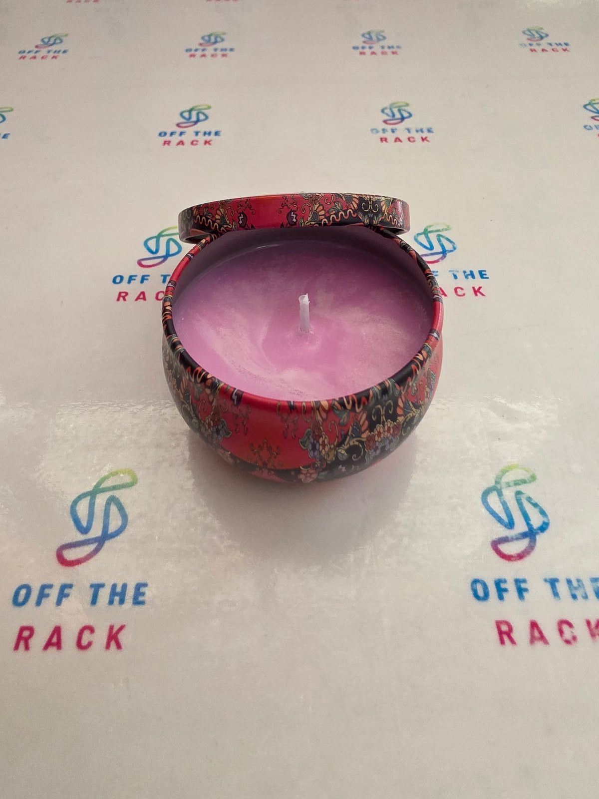 Pink Velvet Bloom Mandala Tin Candle